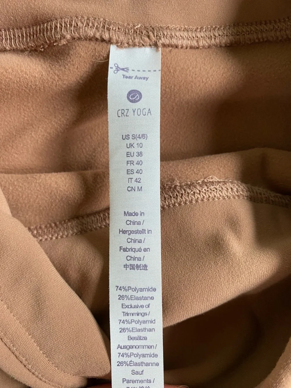 CRZ YOGA High-Waist Fleece Lined Leggings - Warm Camel Mocha Mousse S